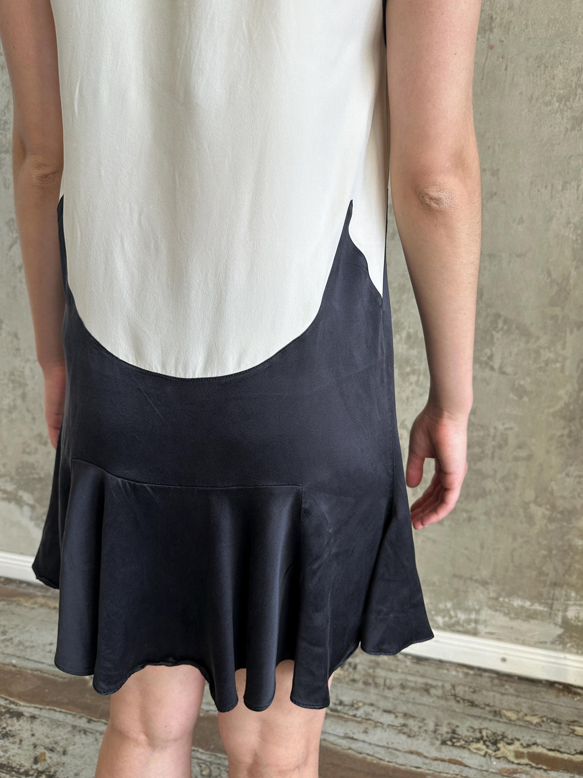 Vintage Marc by Marc Jacobs Silk Mini Dress | Black & Ivory Geometric Dress