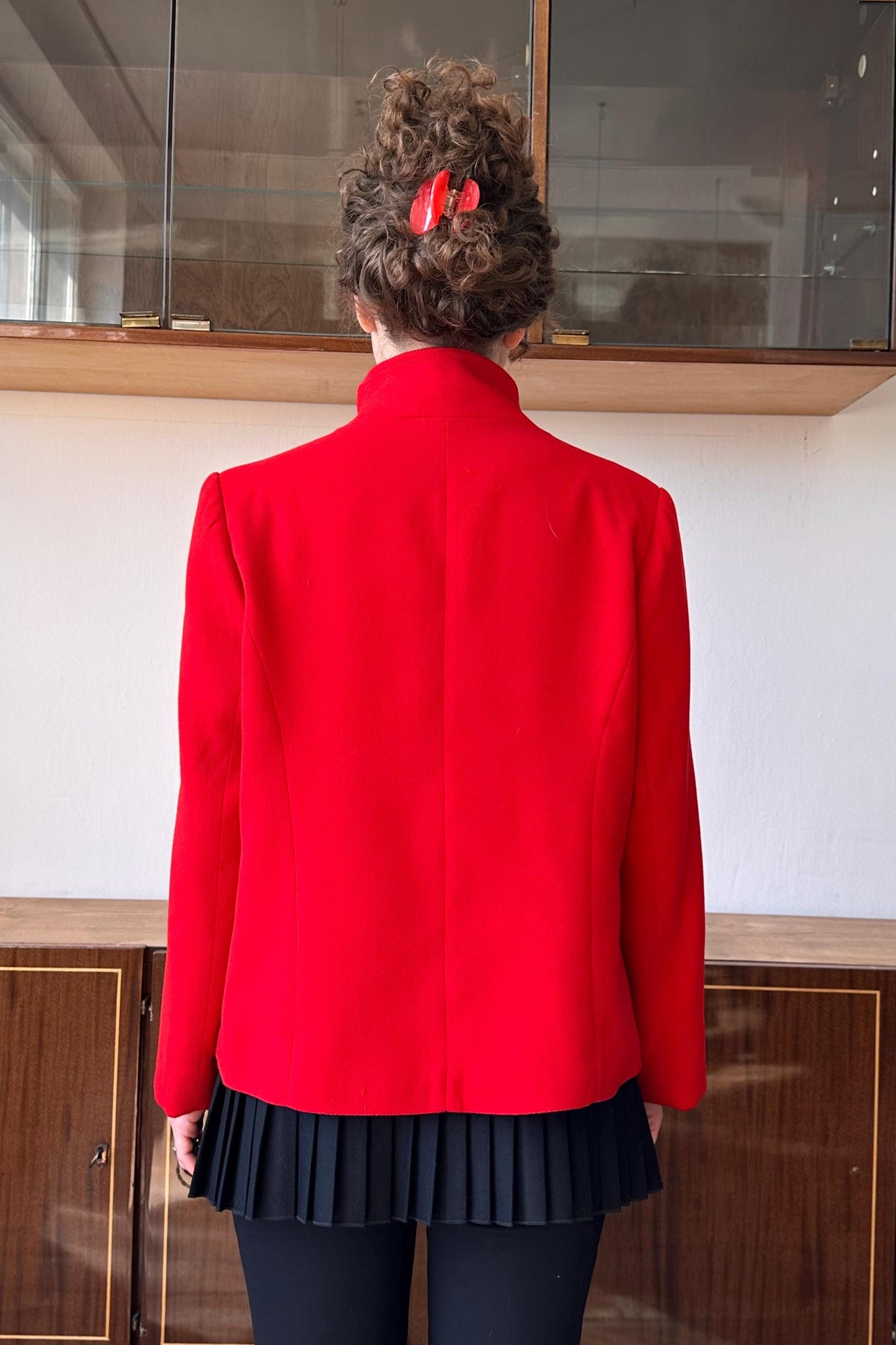Vintage D&G cashmere cardigan in red, zip up sweater