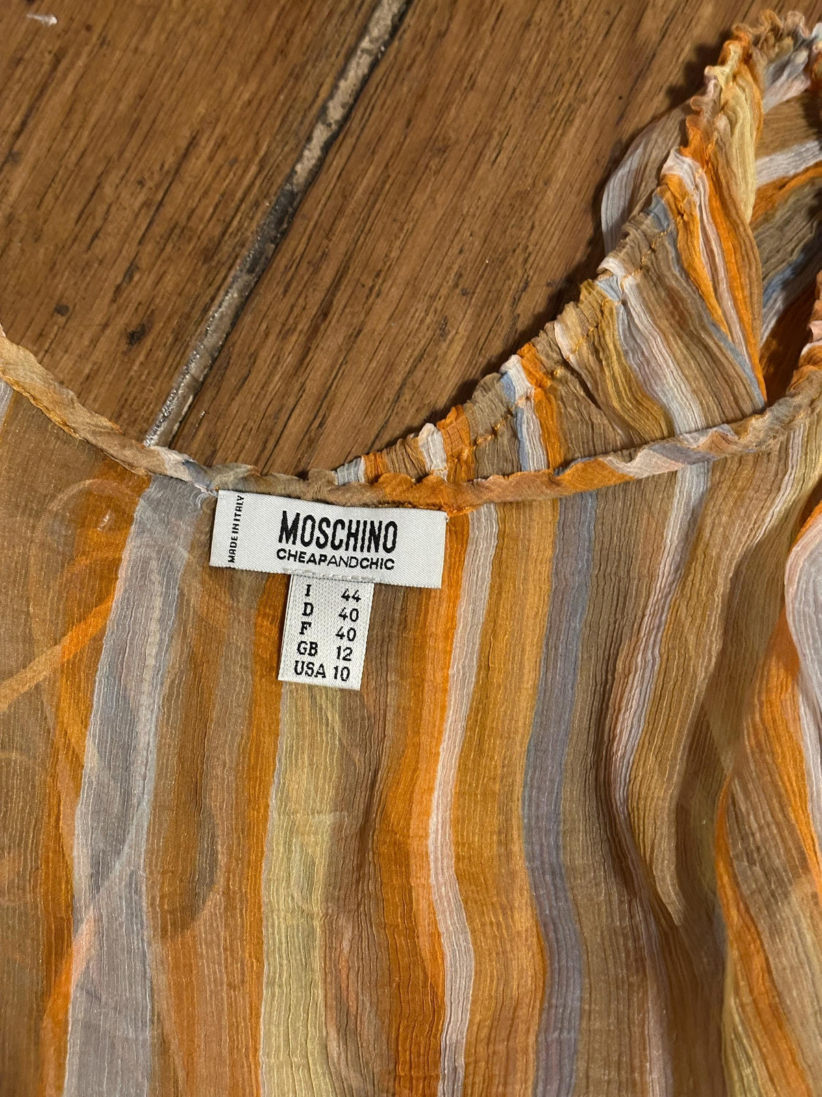 Vintage Moschino Cheap and Chic Silk Blouse in Orange