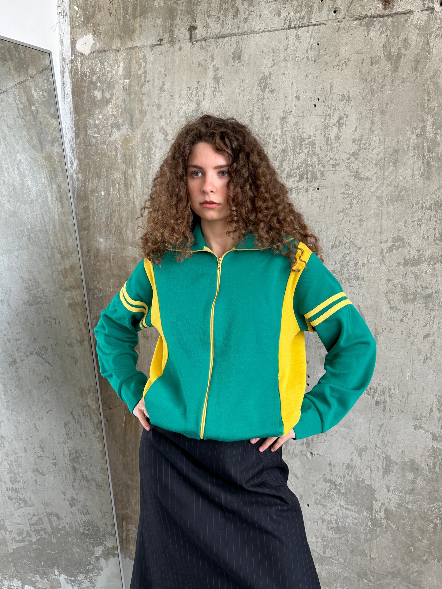 Vintage 80s Green Track Jacket