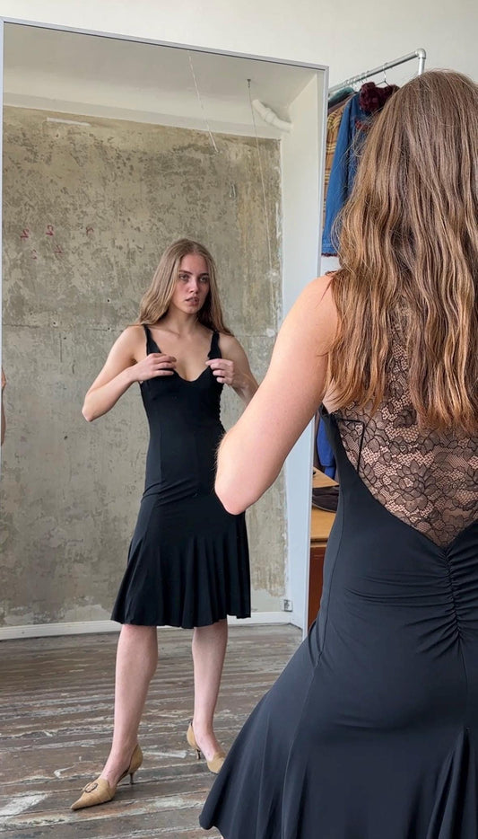 Vintage Armani Collezioni Black Lace Dress