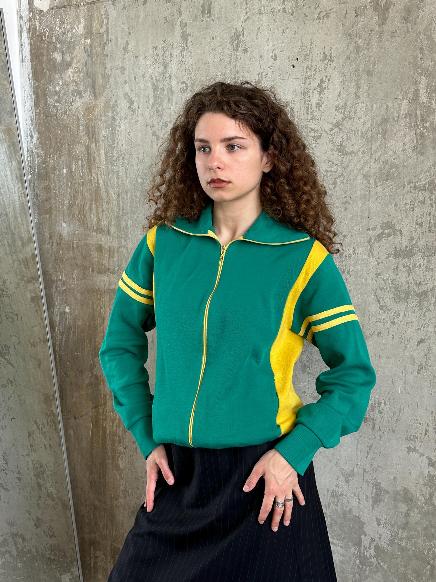 Vintage 80s Green Track Jacket