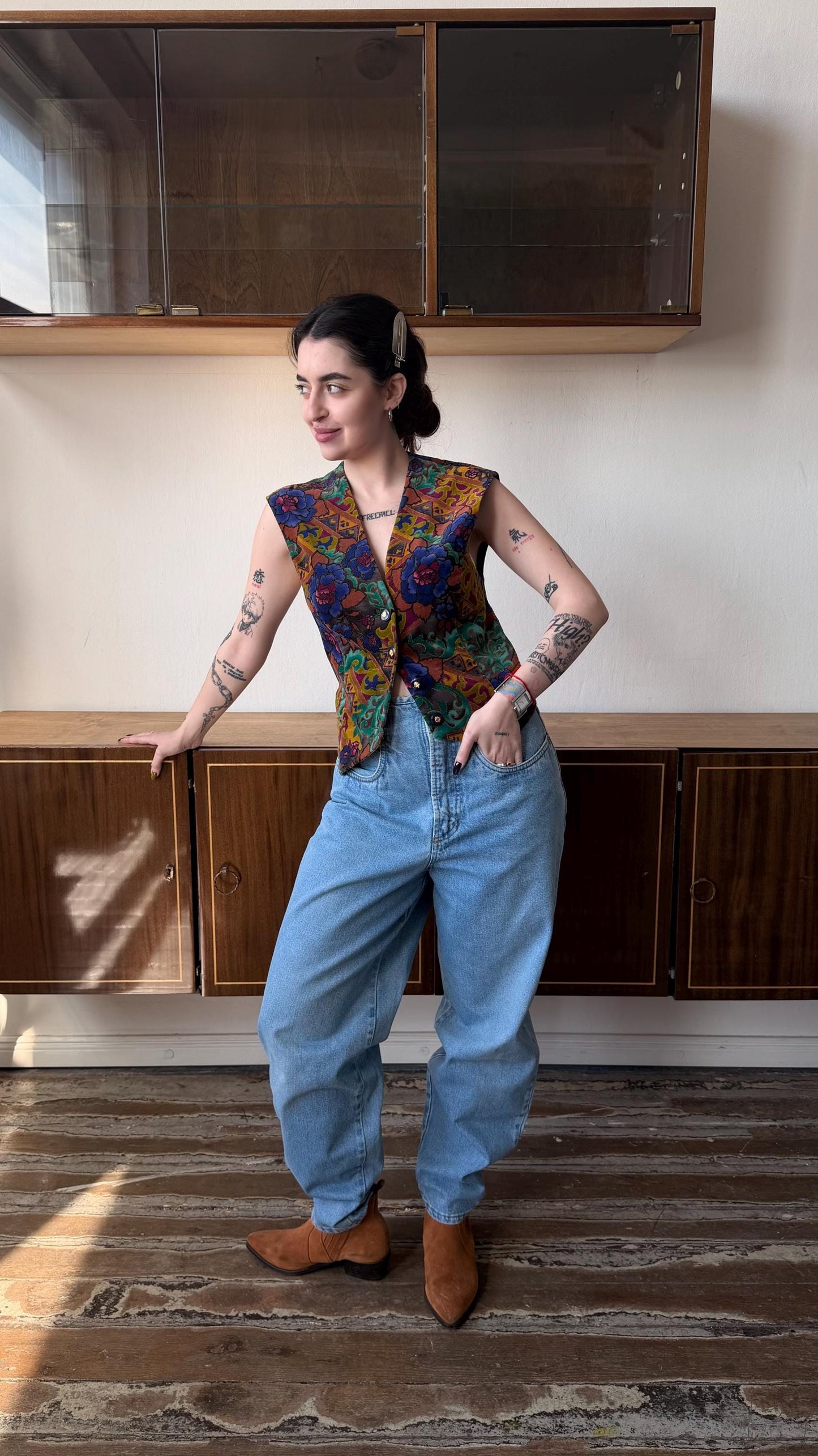 Vintage Light Wash Mom Jeans, 90s High Waist Cotton Denim Pants