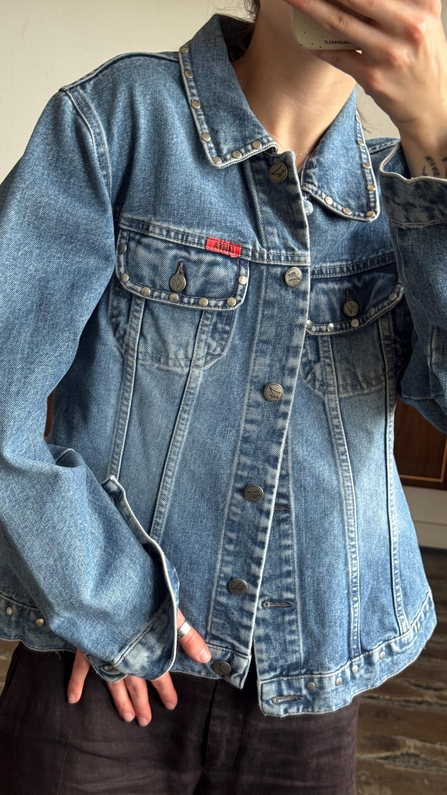 Vintage oversized denim jeans jacket in blue