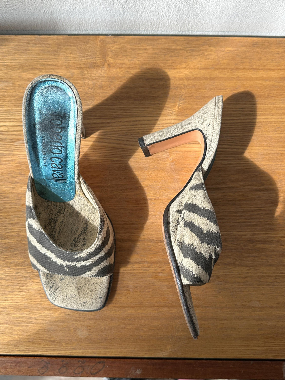 Vintage Roberto Cavalli Zebra Print Mules I US 6.5