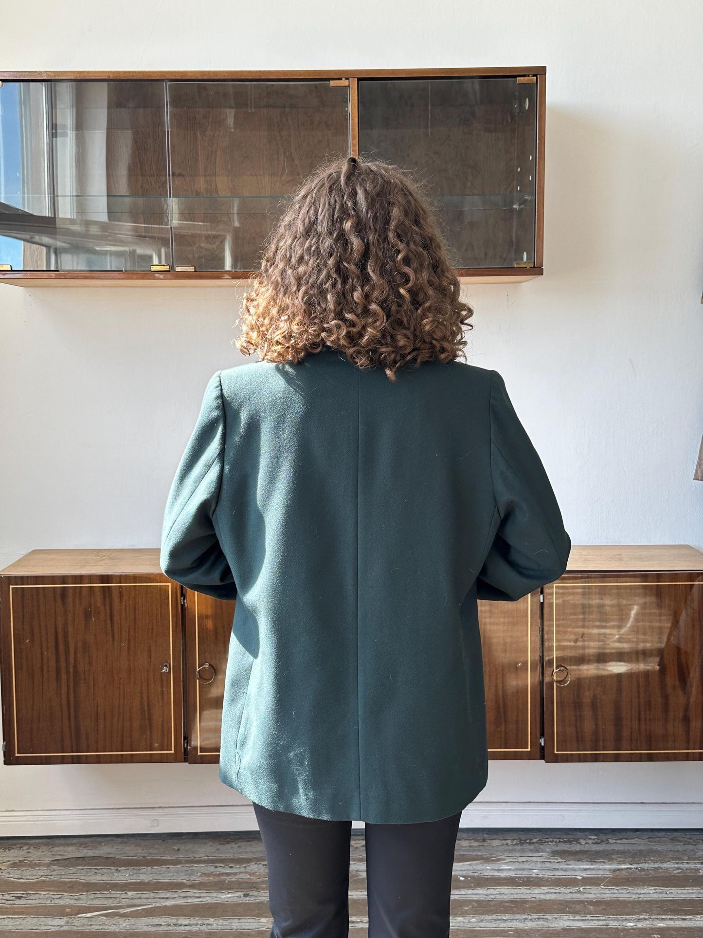 Vintage 90s straight blazer in green