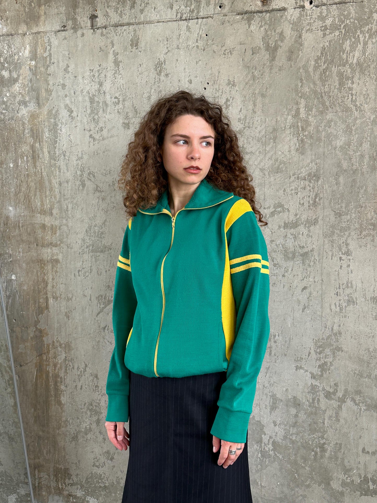 Vintage 80s Green Track Jacket
