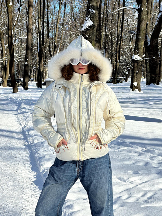 JOHN GALLIANO white down puffer jacket