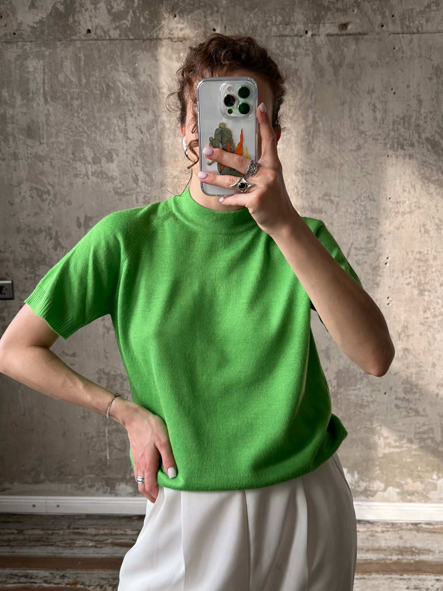 Vintage y2k short sleeve top in green