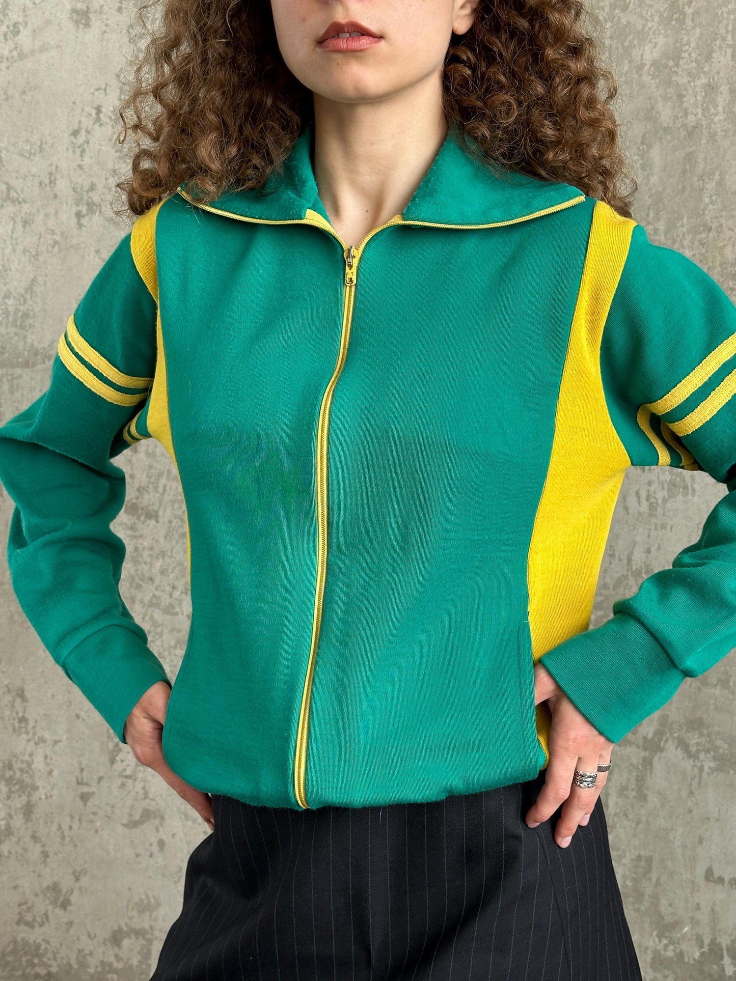 Vintage 80s Green Track Jacket
