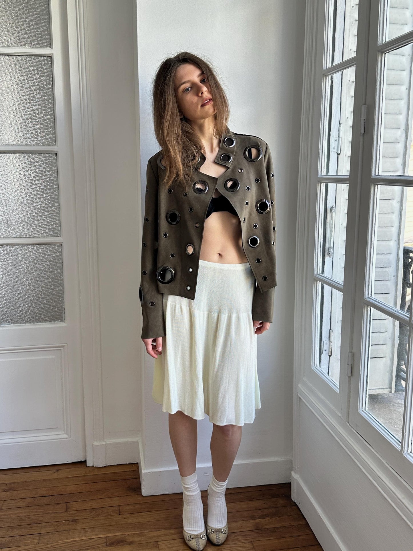 Vintage Y2K Eyelet Jacket in Green