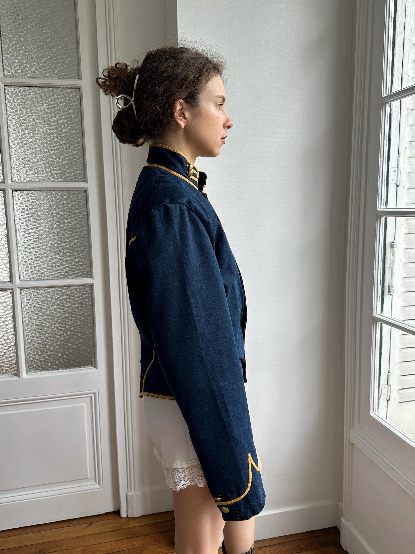 Denim & Supply Ralph Lauren Navy Military Band Jacket in Blue