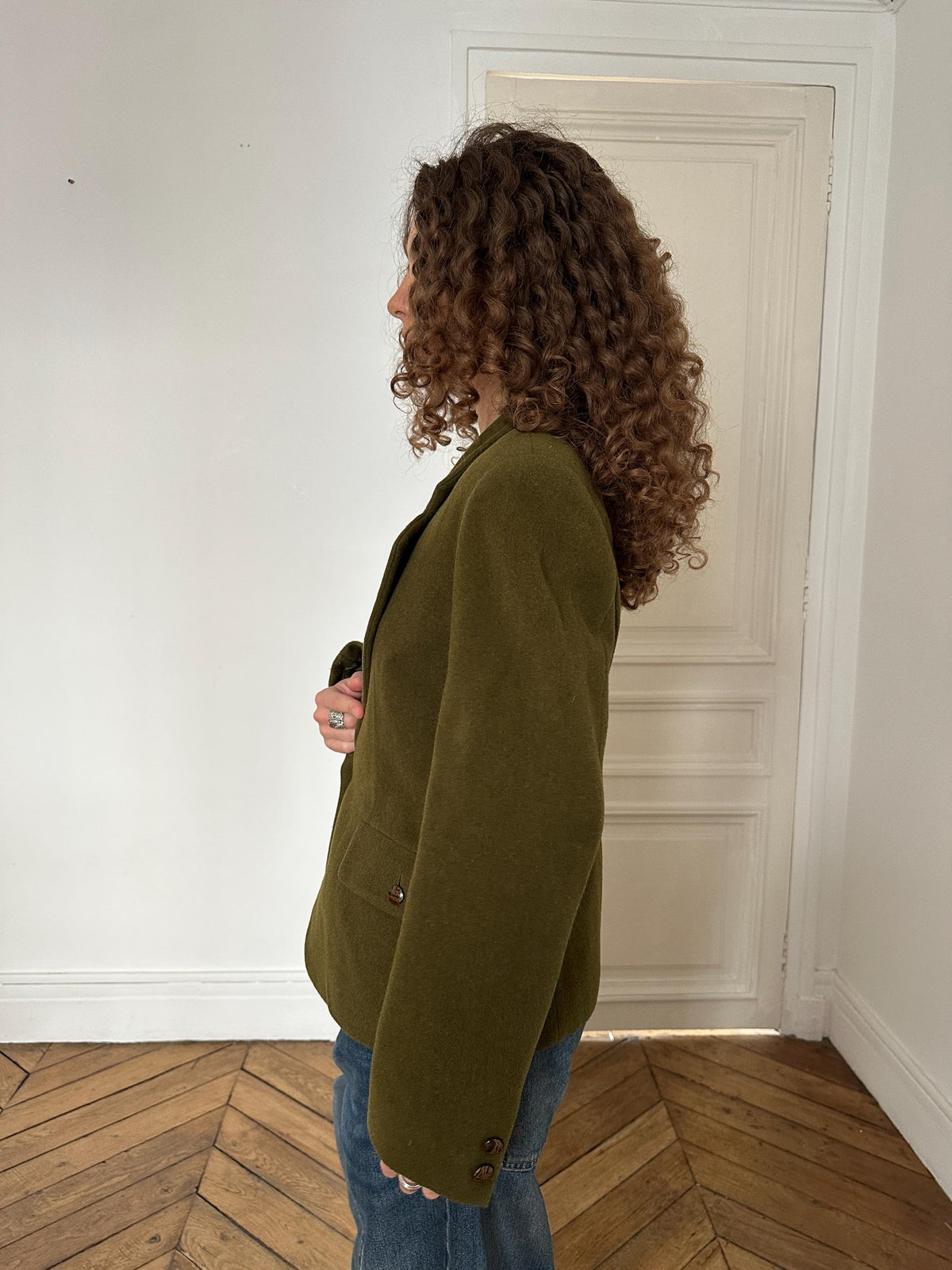 Vintage Les Copains Olive Green Wool Blazer