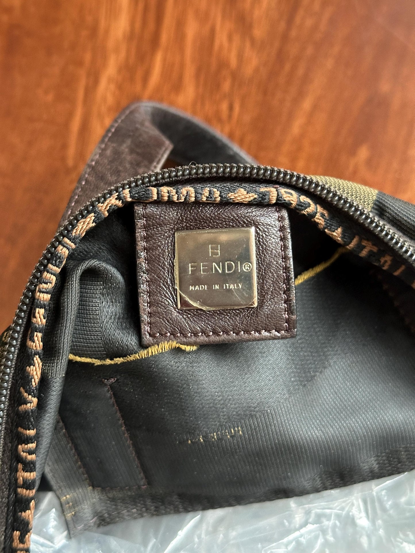 Vintage FENDI Pequin Striped Tote Bag