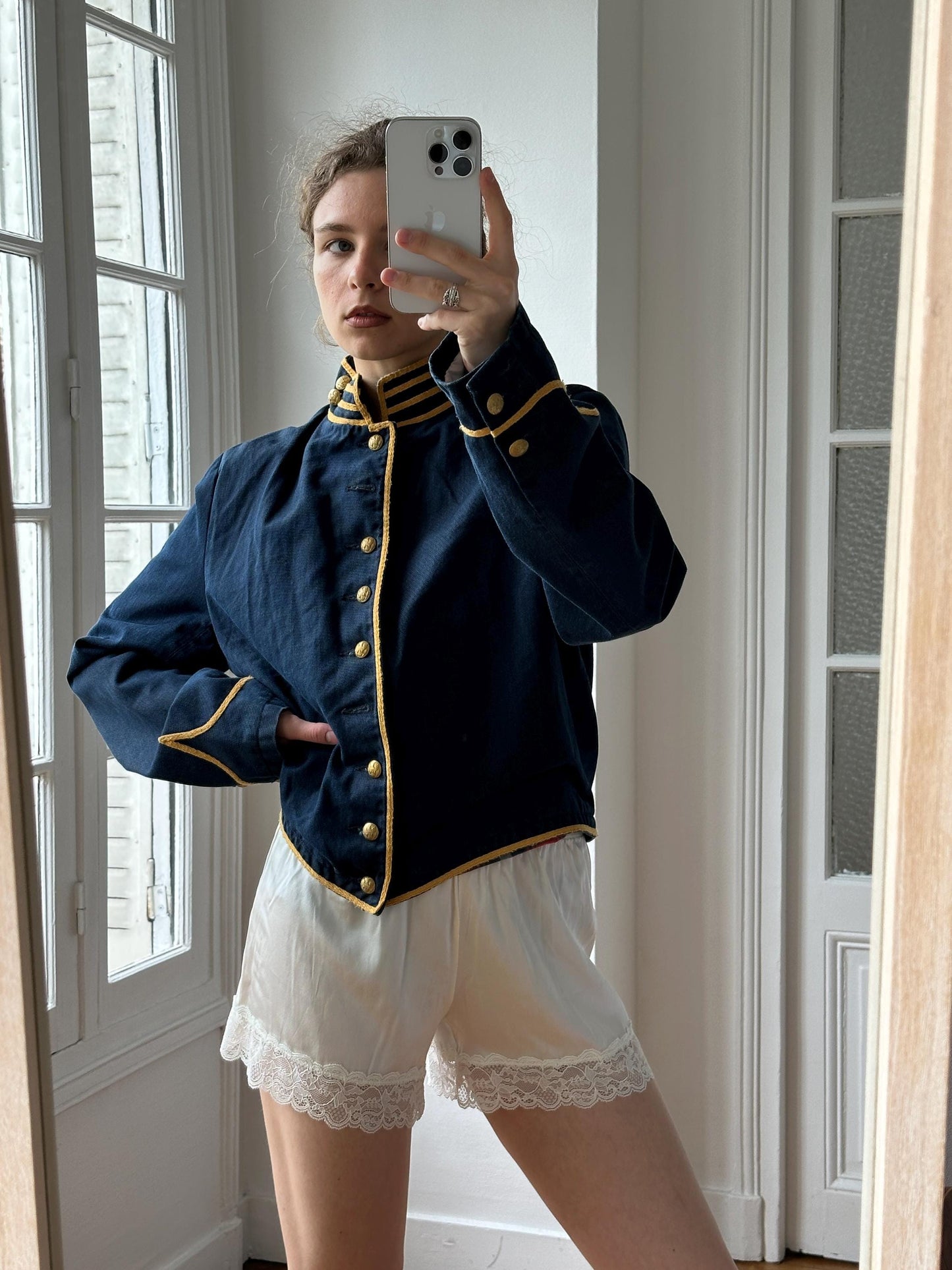Denim & Supply Ralph Lauren Navy Military Band Jacket in Blue