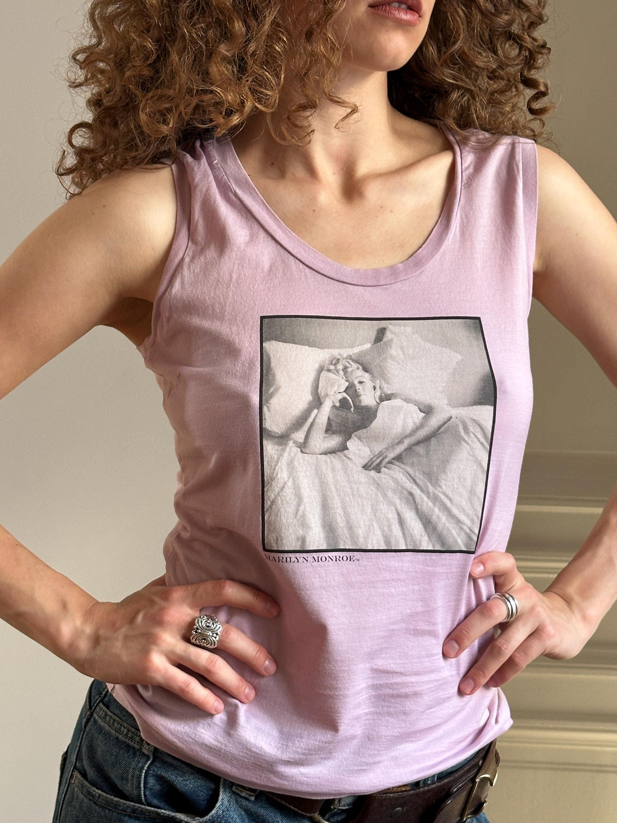Vintage Dolce & Gabbana Marilyn Monroe Tank Top Lilac Pink