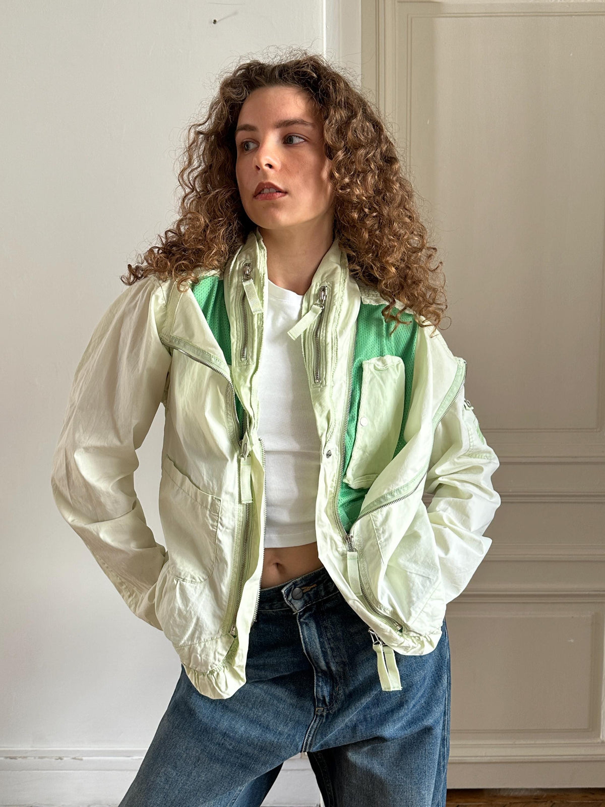 Vintage Marithé et François Girbaud Cargo Jacket Mint Green