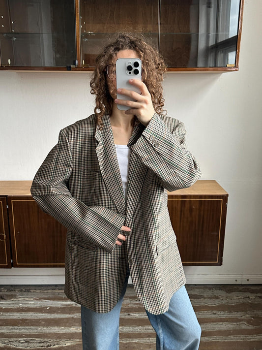 Vintage 90s classic plaid blazer