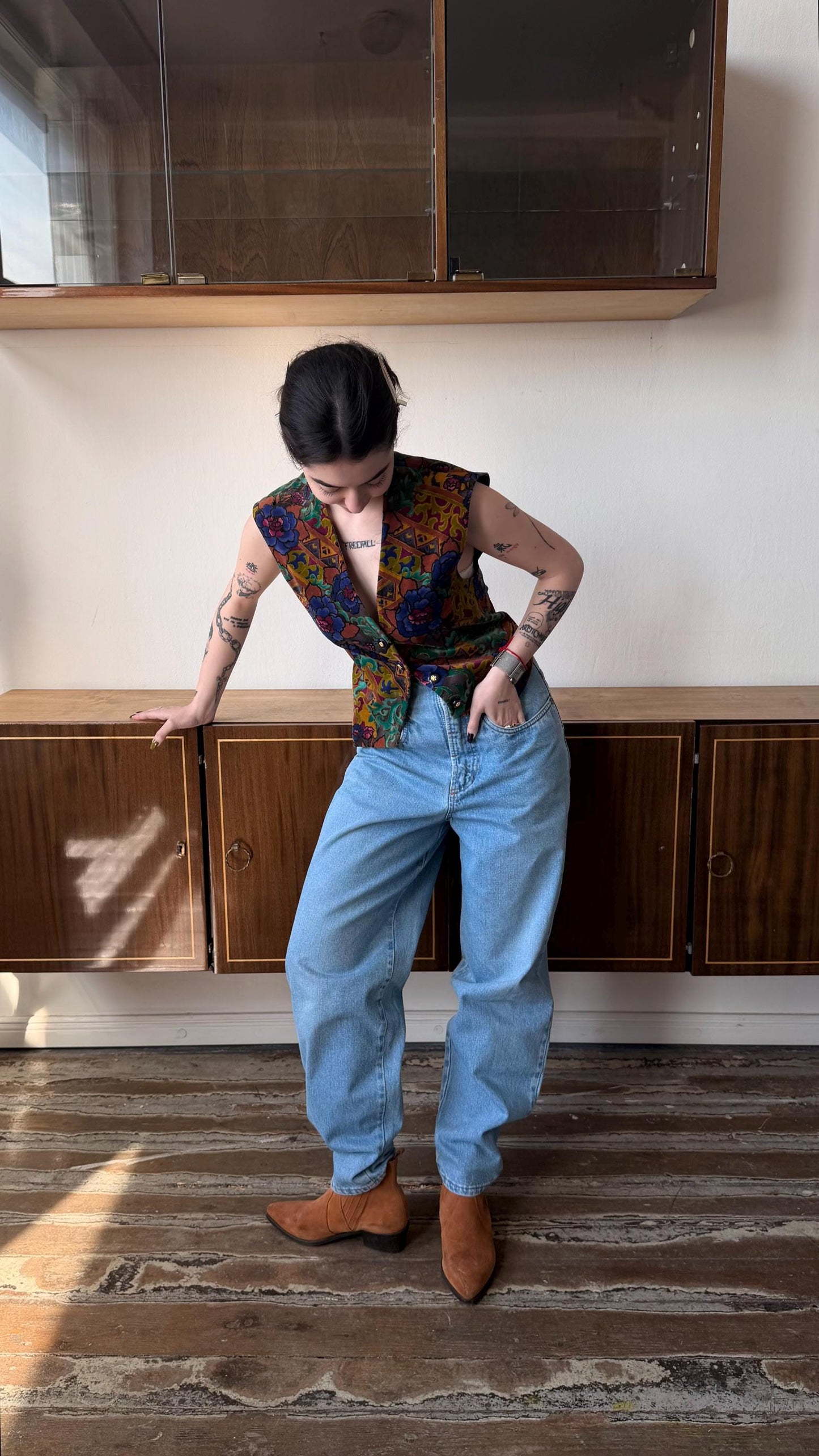 Vintage Light Wash Mom Jeans, 90s High Waist Cotton Denim Pants