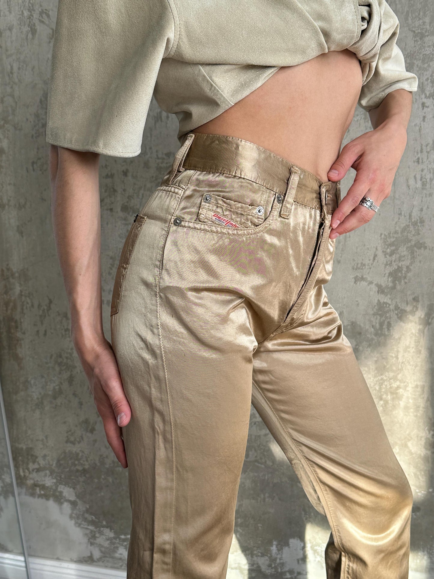 Vintage Diesel Straight Leg Gold Trousers I Waist 28