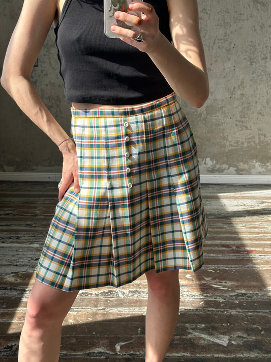 Vintage check mini skirt