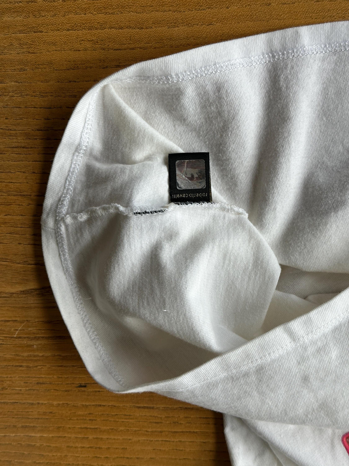 Vintage Just Cavalli White Graphic Baby Tee | Y2K Cotton Micro T-Shirt