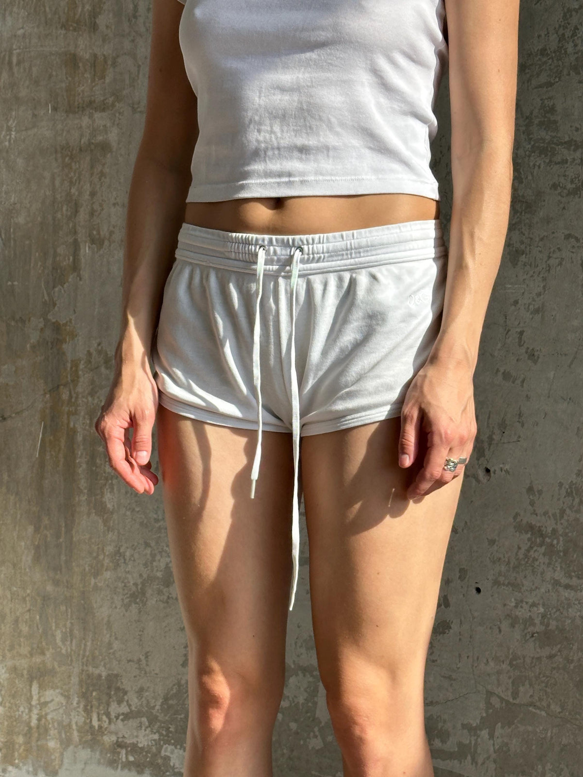 Vintage D&G Dolce Gabbana White Mini Sporty Shorts