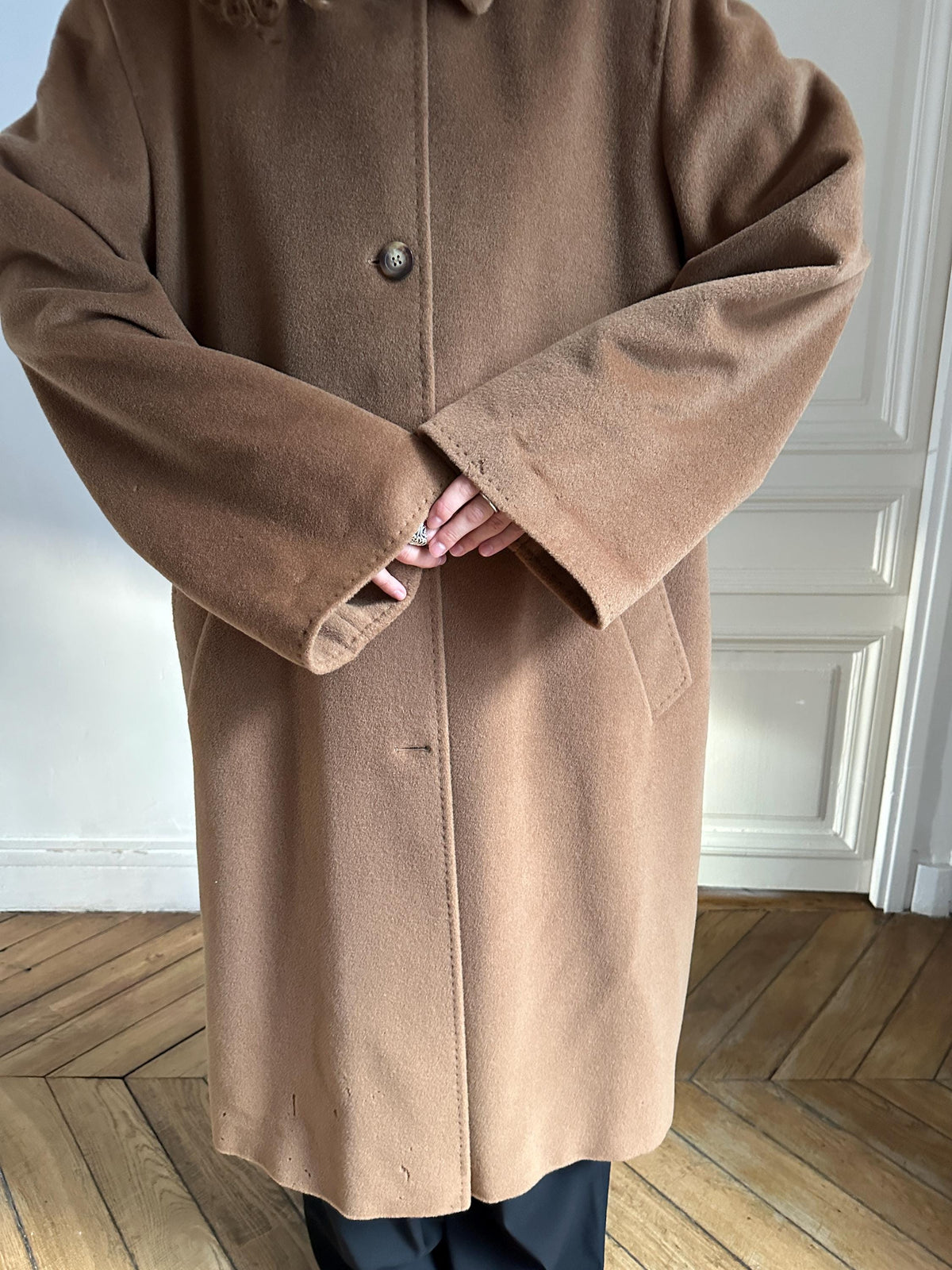 Vintage Piacenza Camel Long Baggy Coat | Italian 100% Wool Minimalist Coat