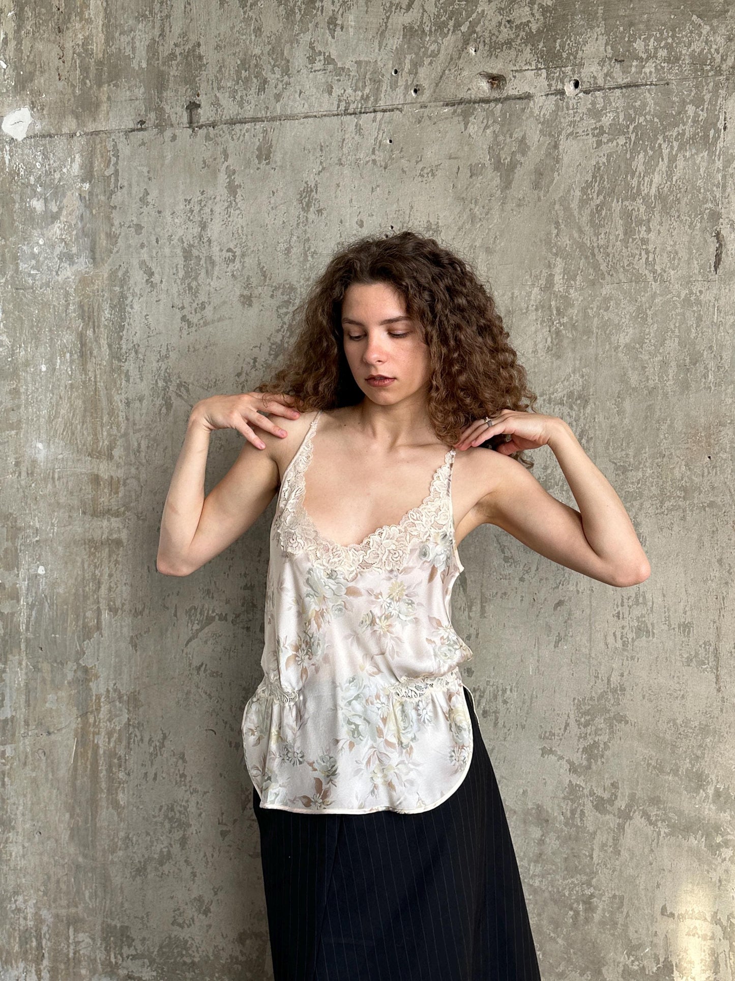 Vintage La Perla Floral Silk and Lace Camisole in Rose