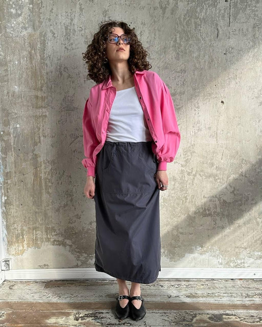 Vintage Y2K adjustable cargo skirt in grey