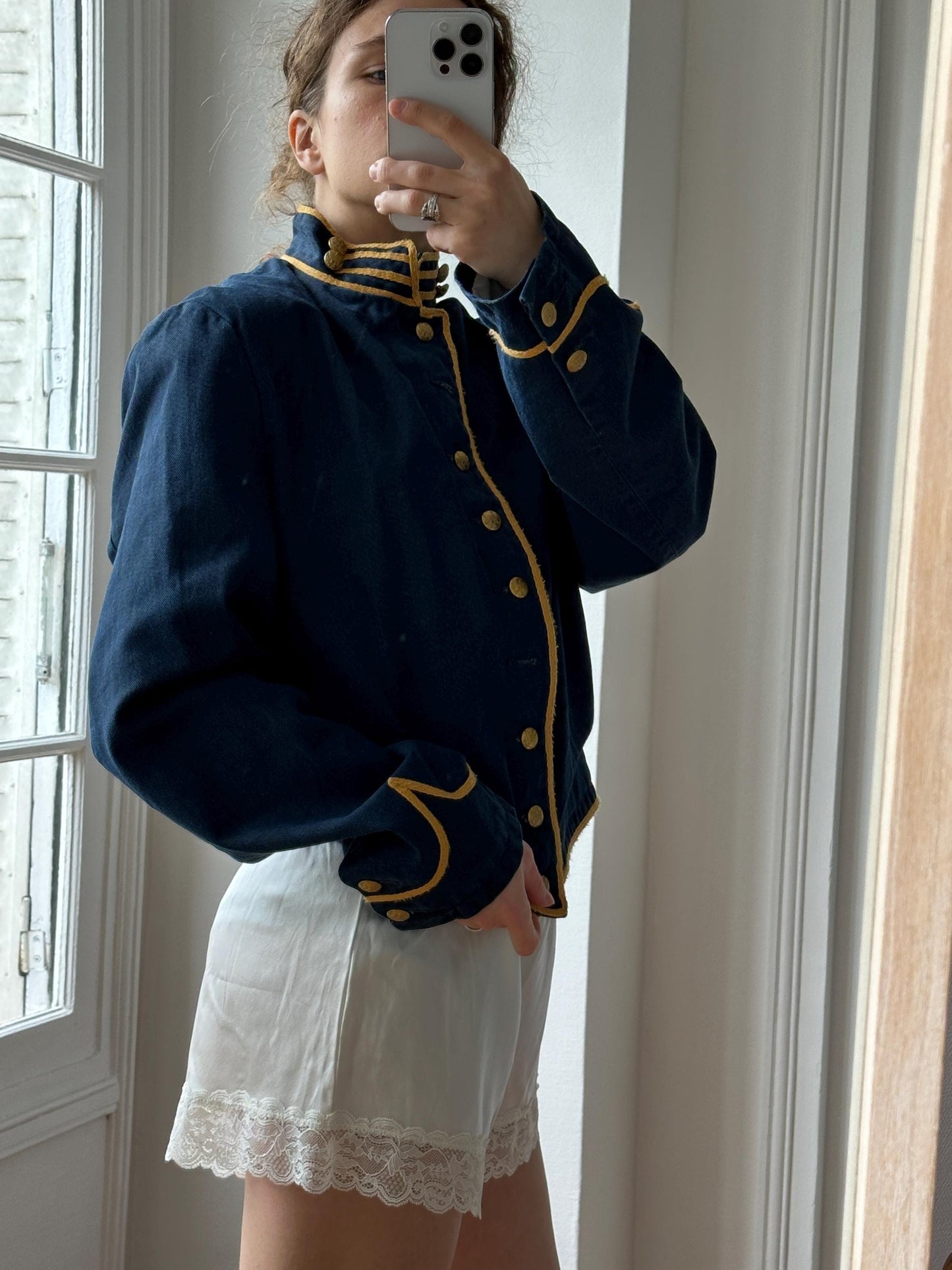 Denim & Supply Ralph Lauren Navy Military Band Jacket in Blue