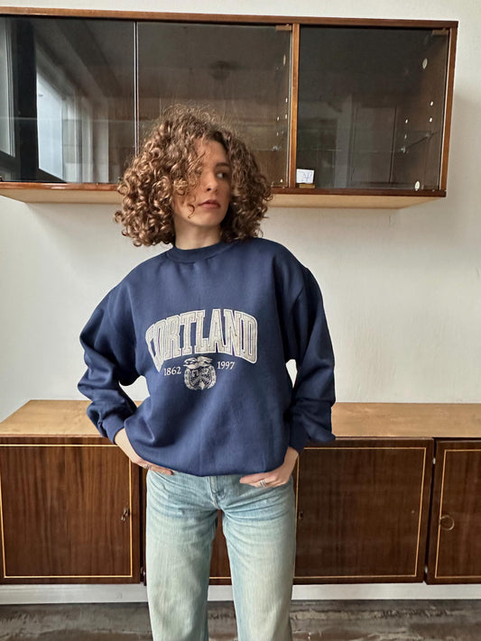 Vintage sweatshirt in blue, athletic pullover