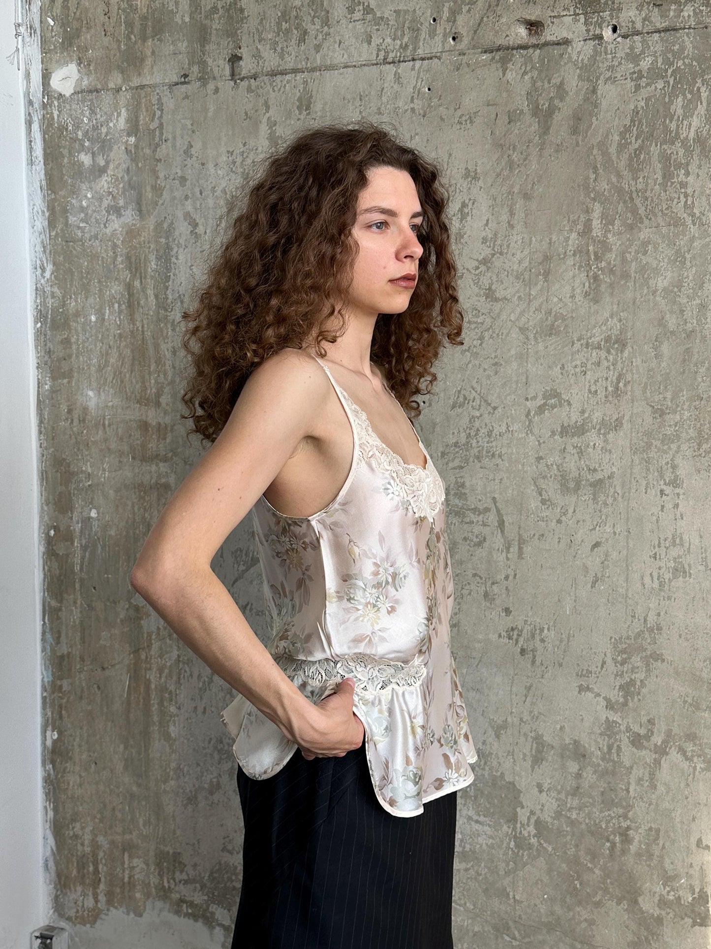 Vintage La Perla Floral Silk and Lace Camisole in Rose