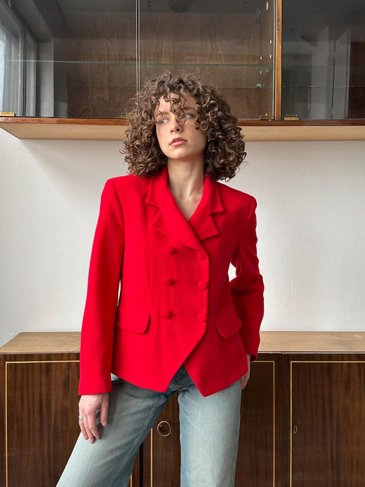 Vintage wool blazer in red
