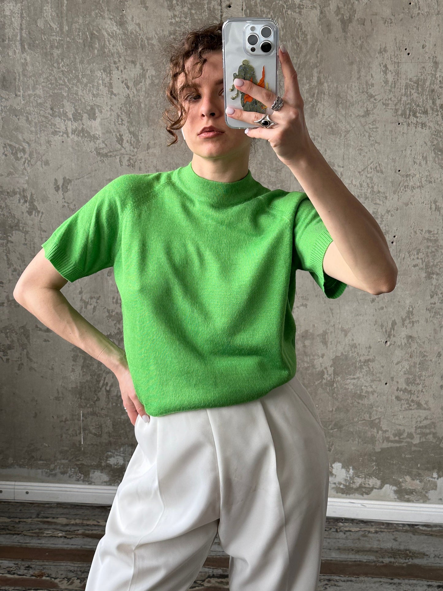 Vintage y2k short sleeve top in green