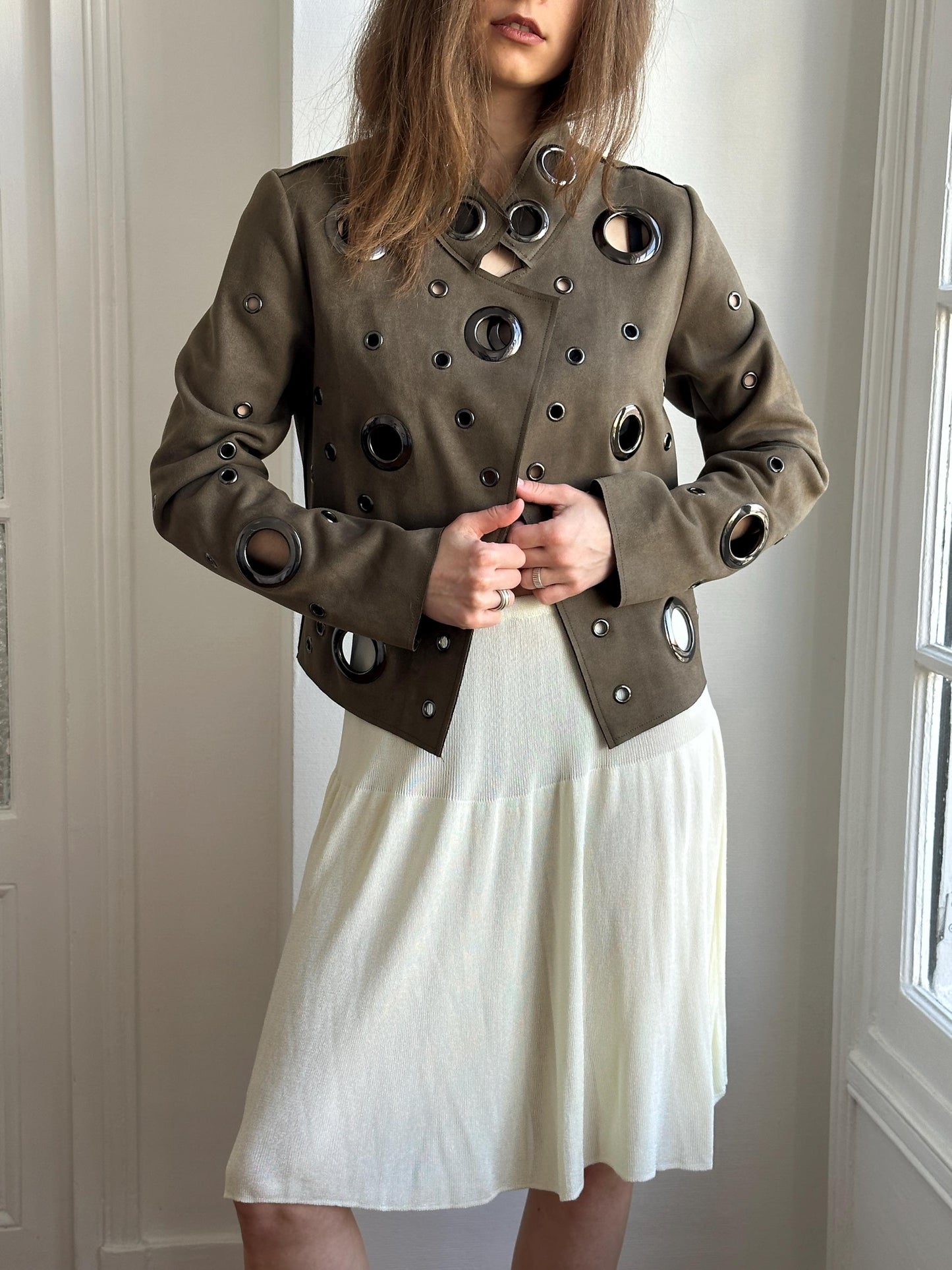 Vintage Y2K Eyelet Jacket in Green