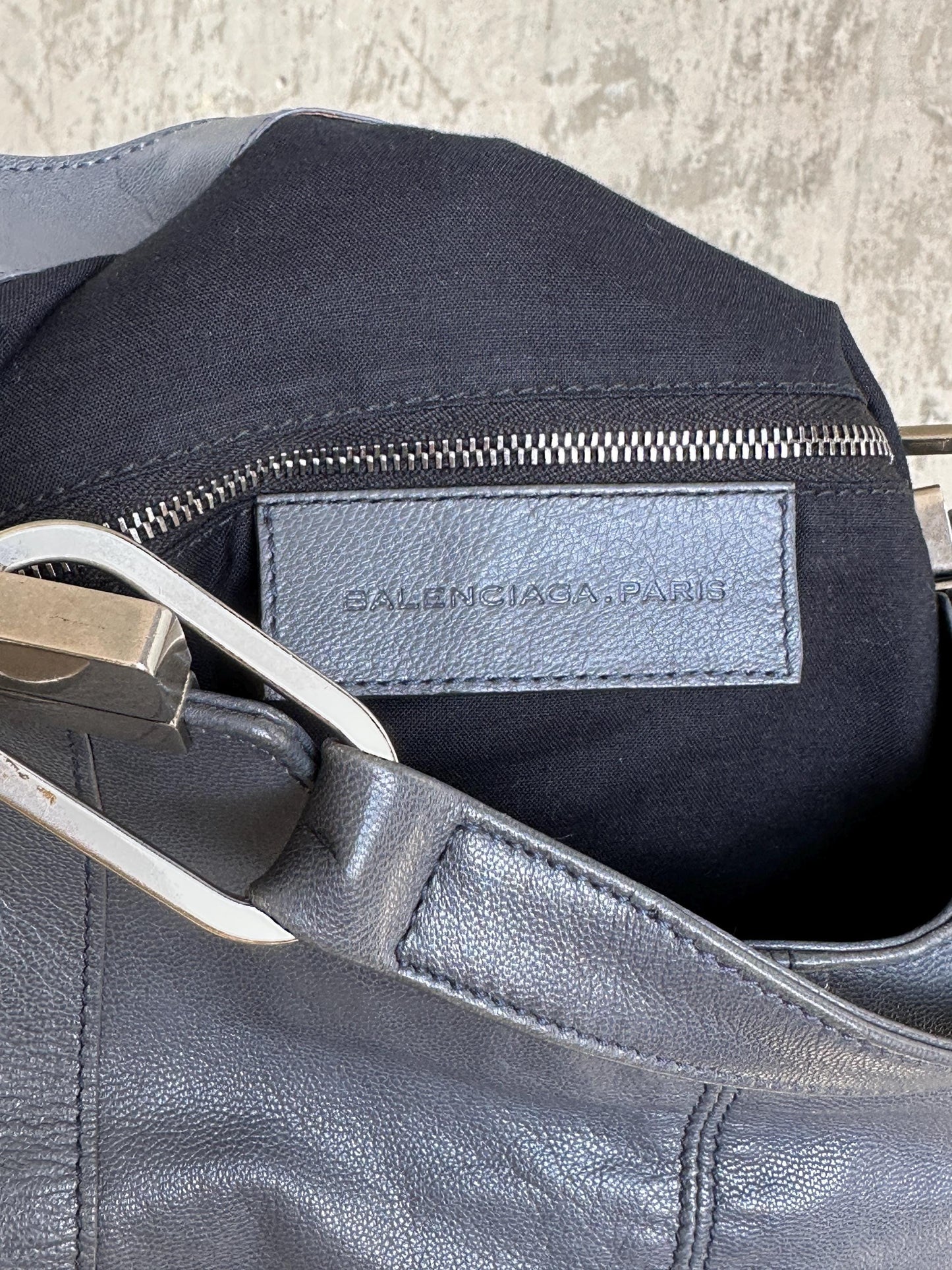 Vintage Balenciaga Grey Leather Tote Bag