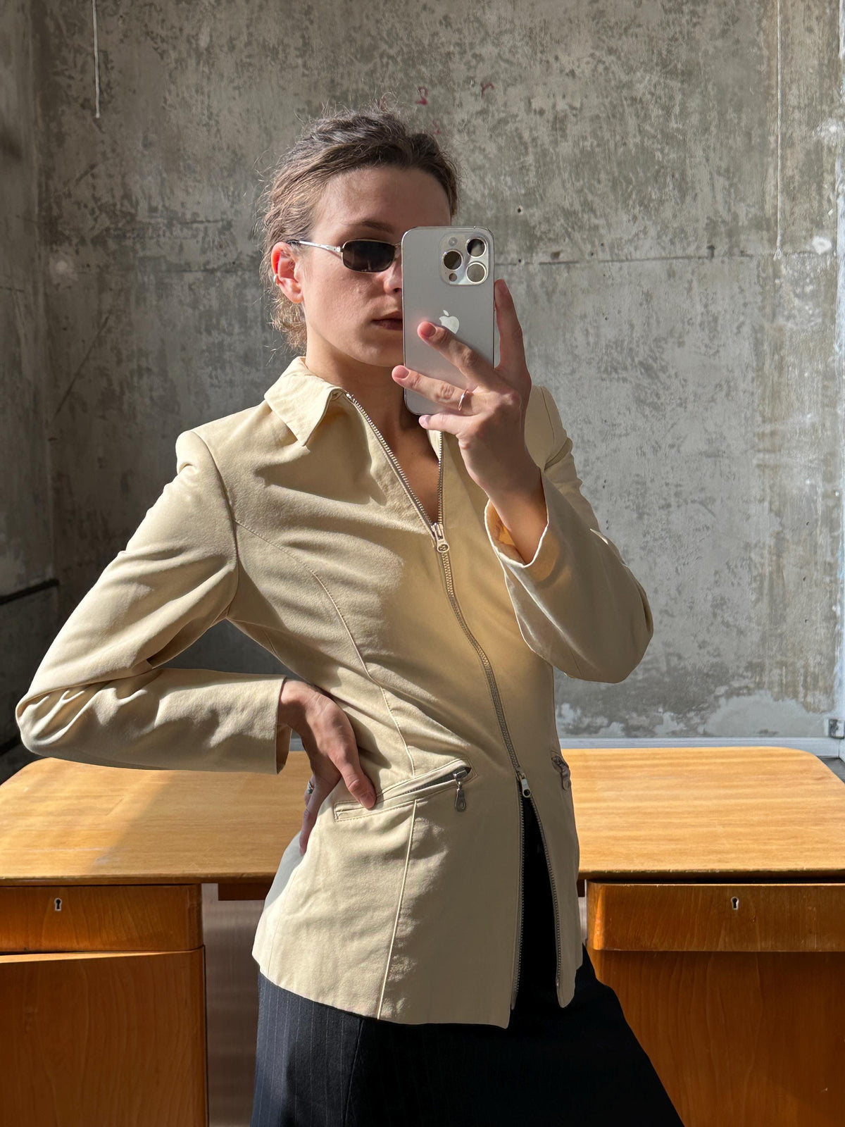 Vintage Danish Design Cream Fitted Jacket | Scandinavian Minimalist