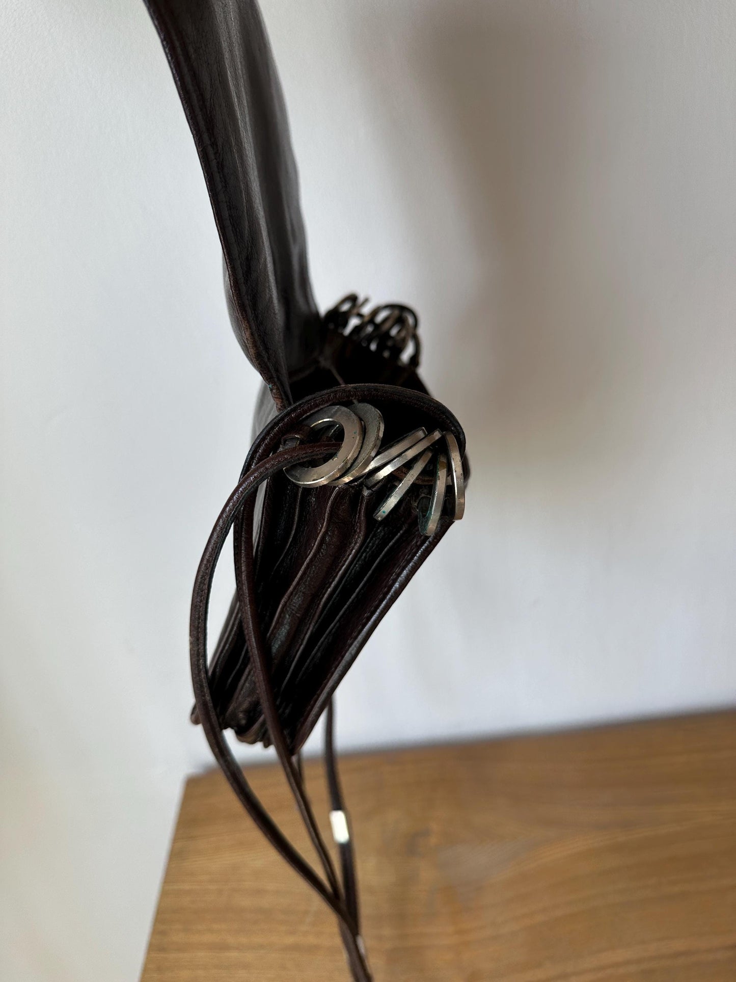 Vintage Dark Brown Leather Crossbody Saddle Bag
