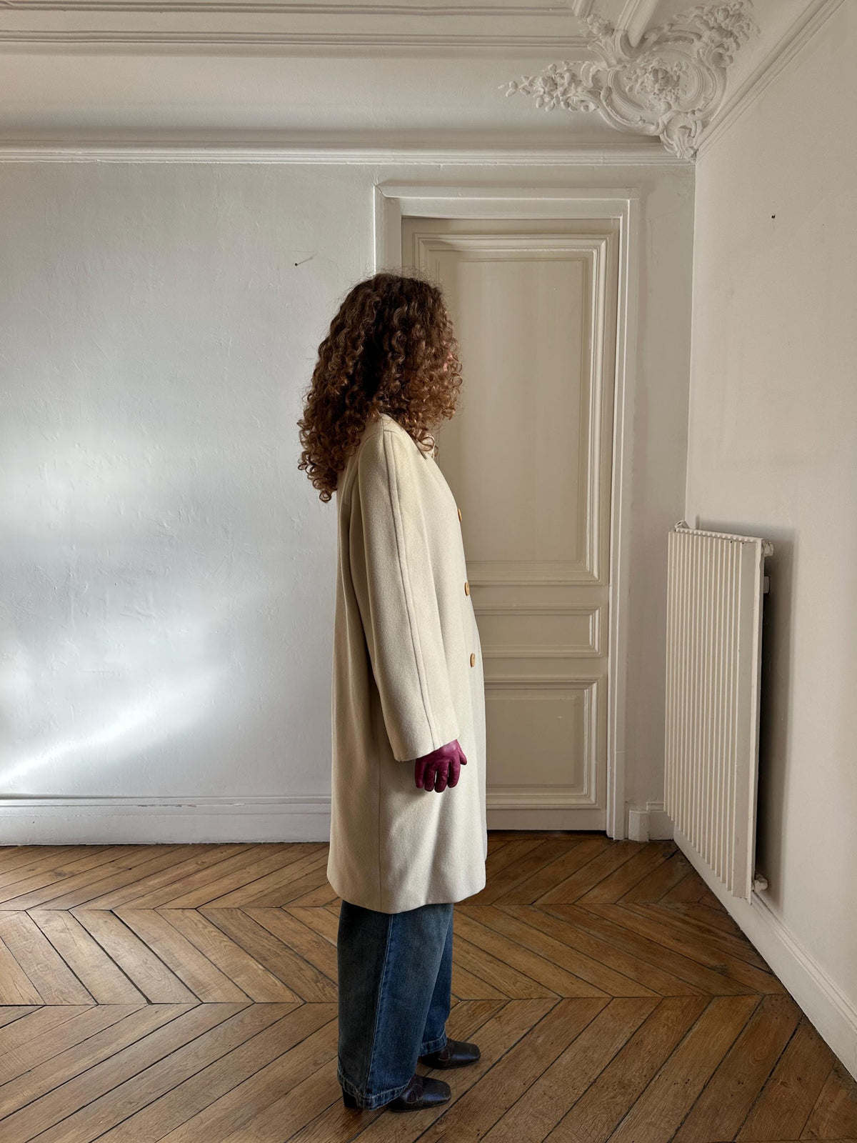 Vintage Les Copains Cream Pure Wool Coat
