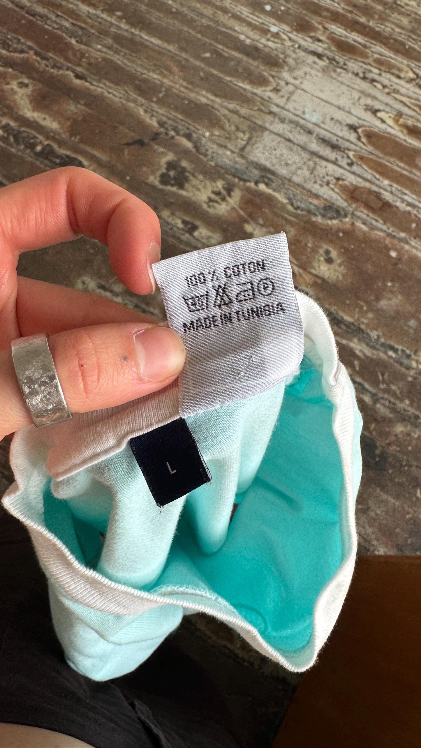 Vintage PUMA micro t-shirt in baby blue with logo