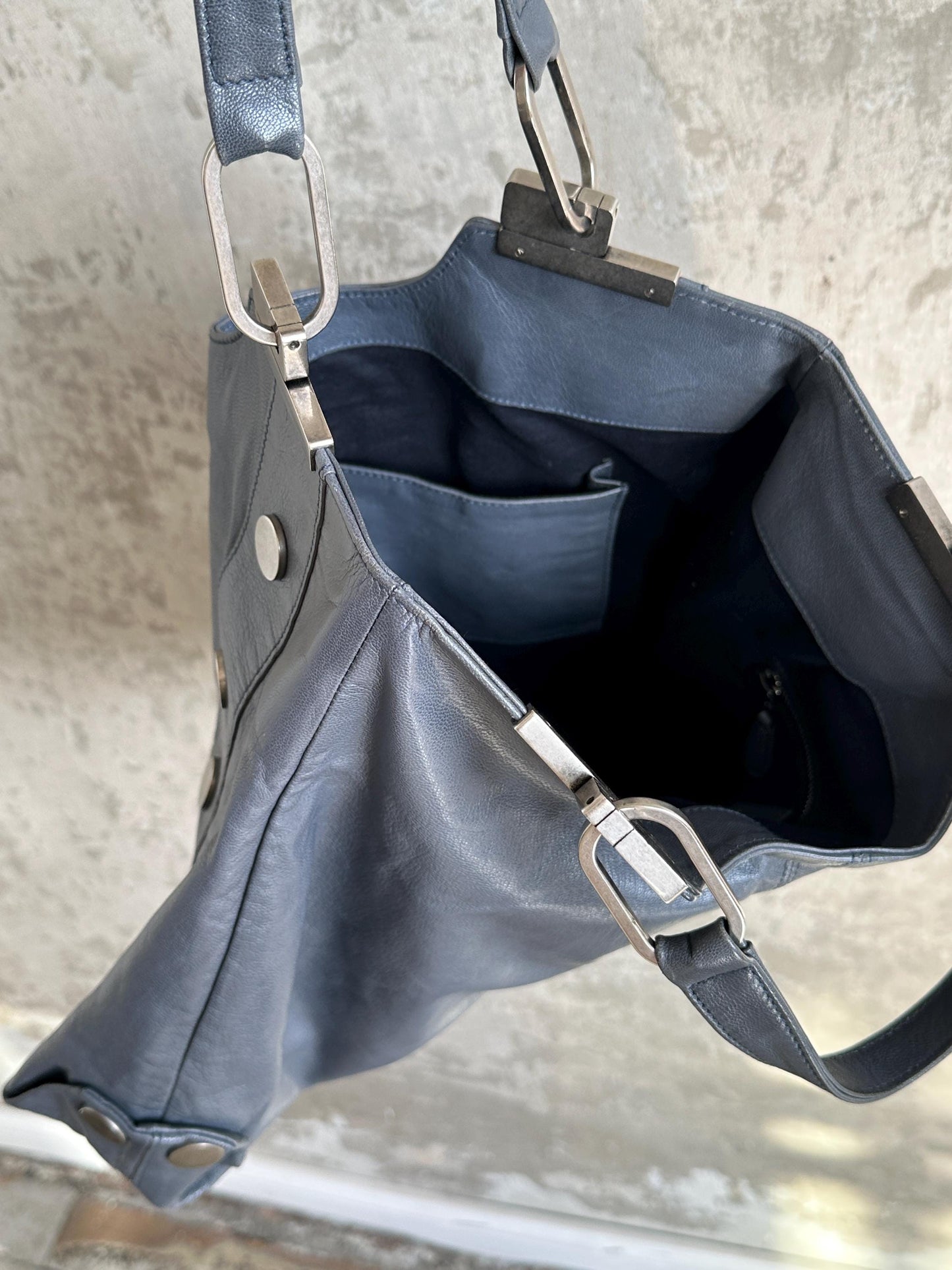Vintage Balenciaga Grey Leather Tote Bag