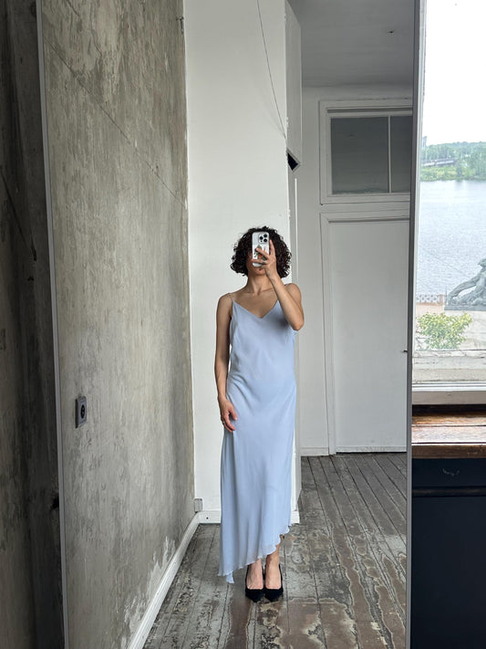 Vintage 90s sleeveless dress in light blue