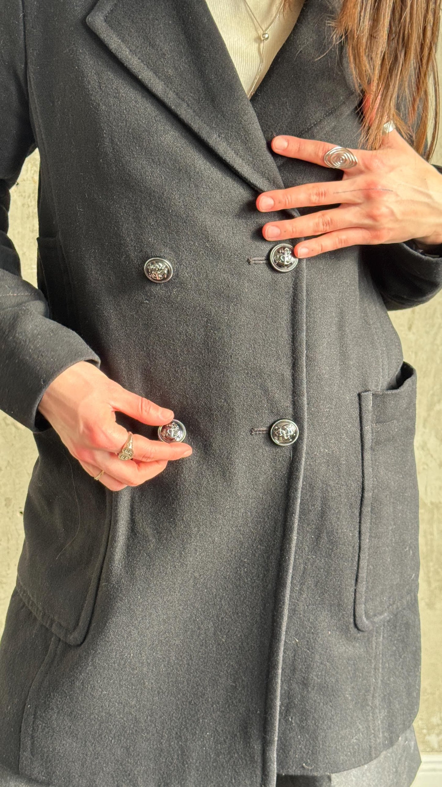 Vintage 90s Japan-style Boxy Coat In Black