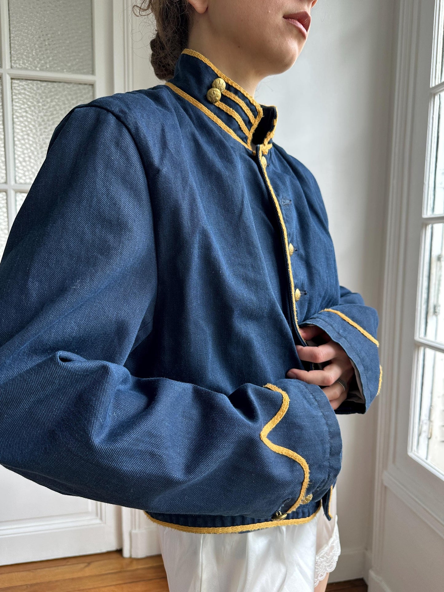 Denim & Supply Ralph Lauren Navy Military Band Jacket in Blue