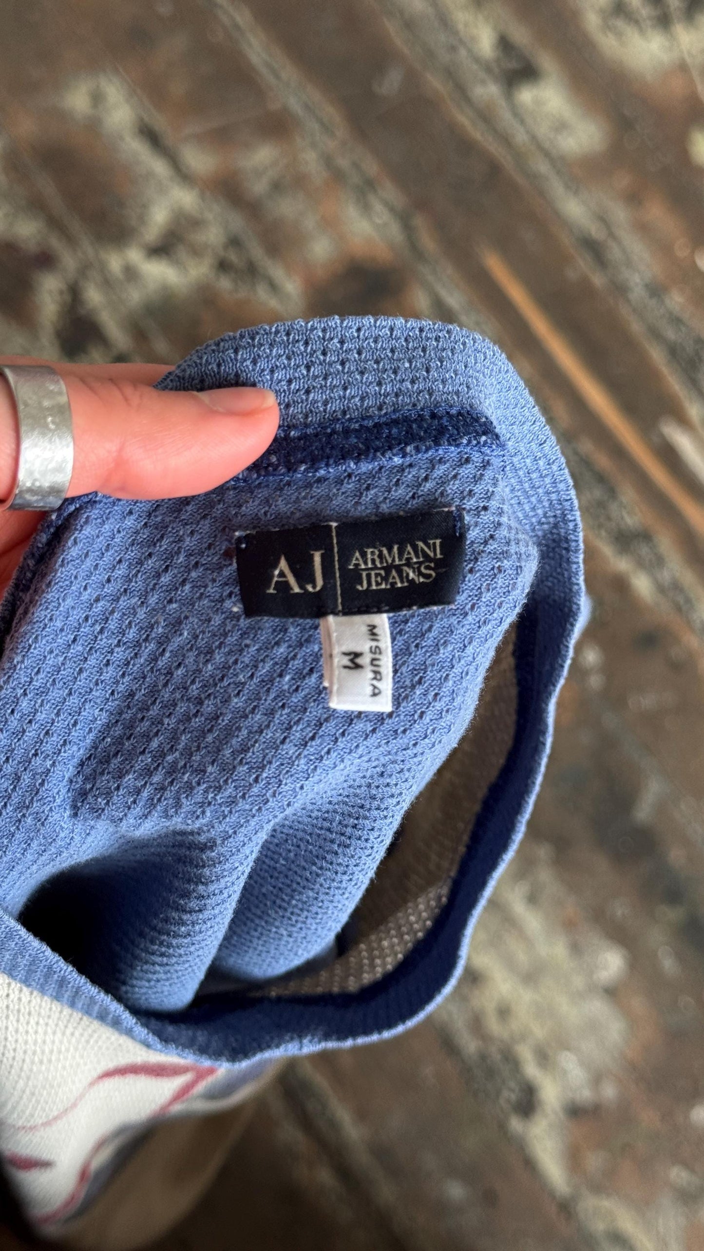 Vintage Armani Jeans athletic blue t-shirt