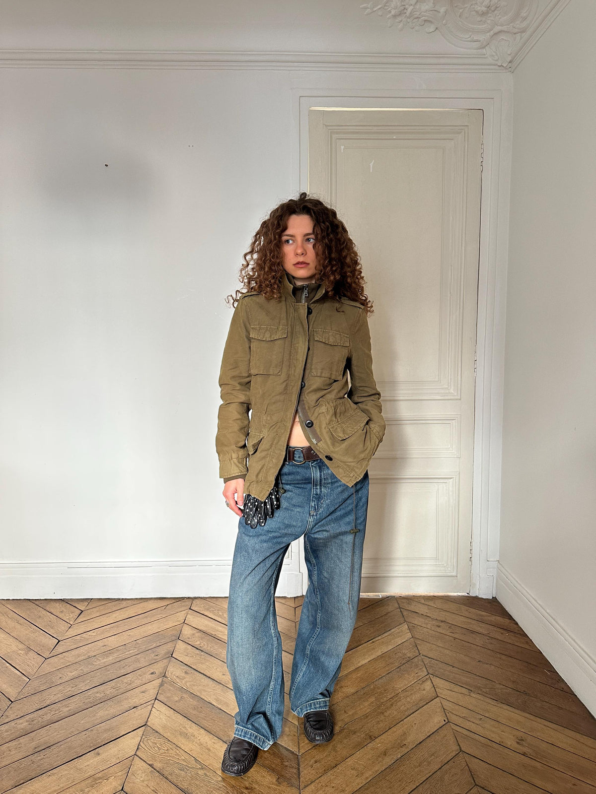 Vintage Ralph Lauren Polo Jeans Military Field Jacket in Khaki Green
