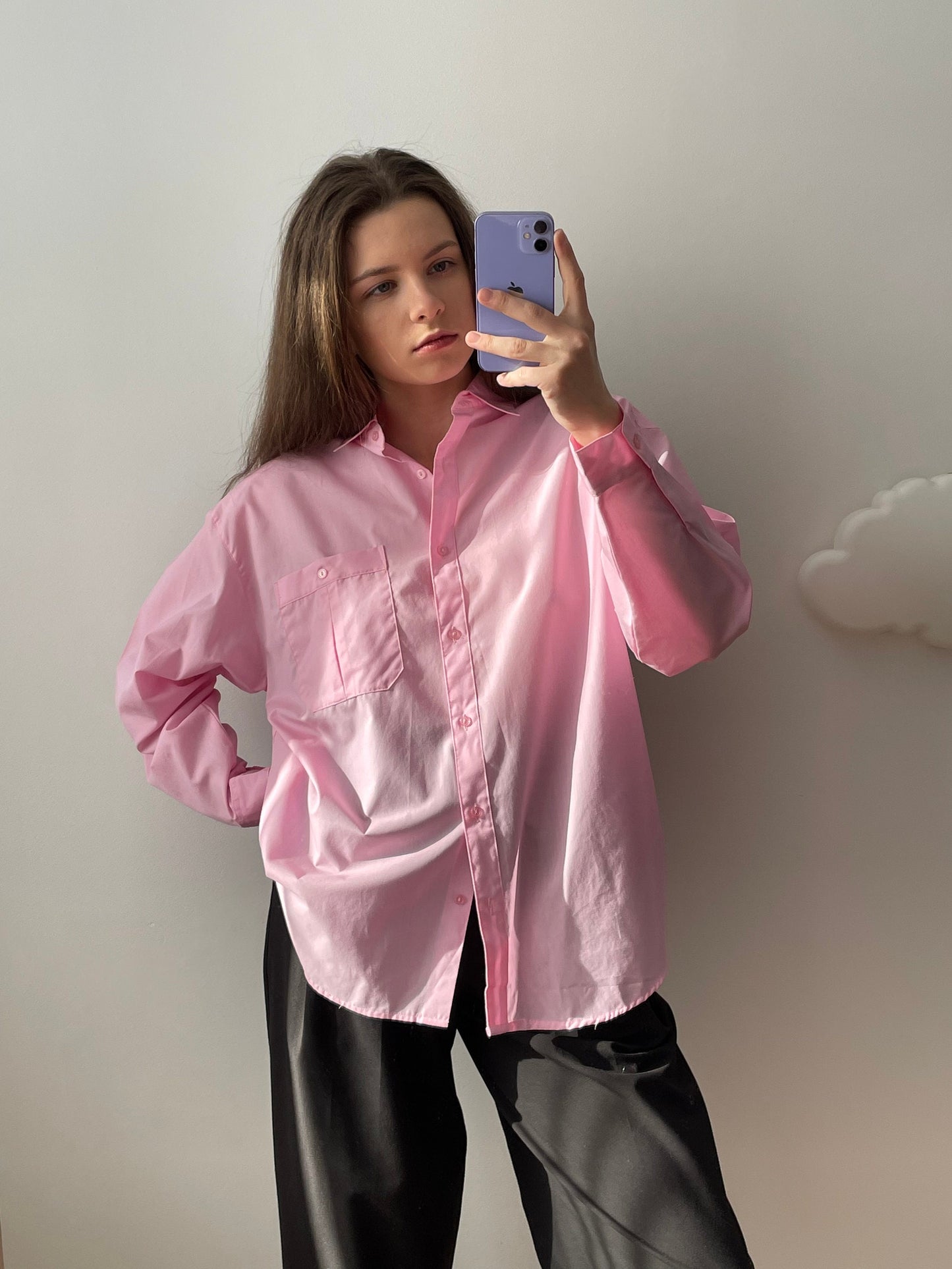 Vintage oversized pink shirt