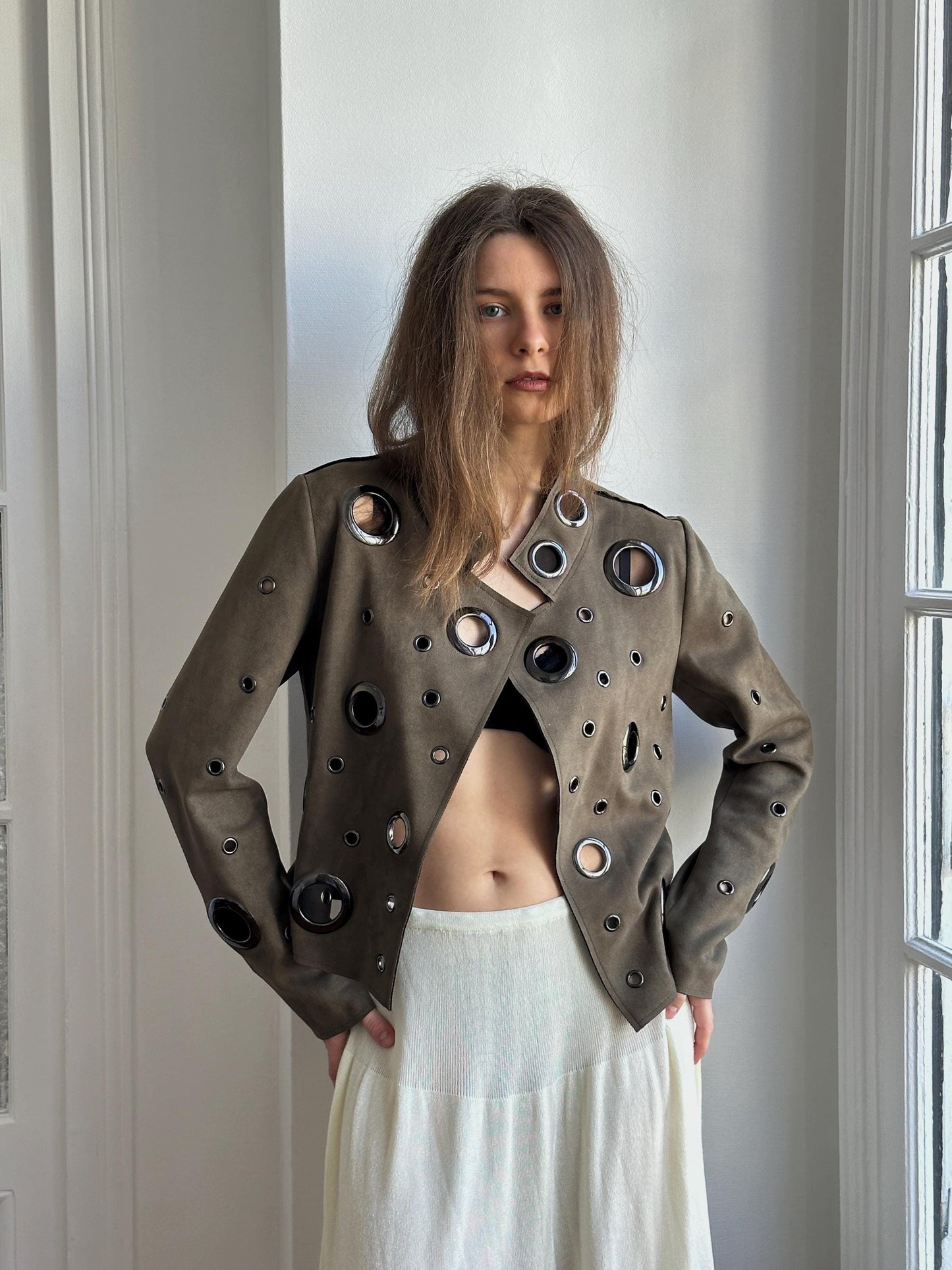 Vintage Y2K Eyelet Jacket in Green