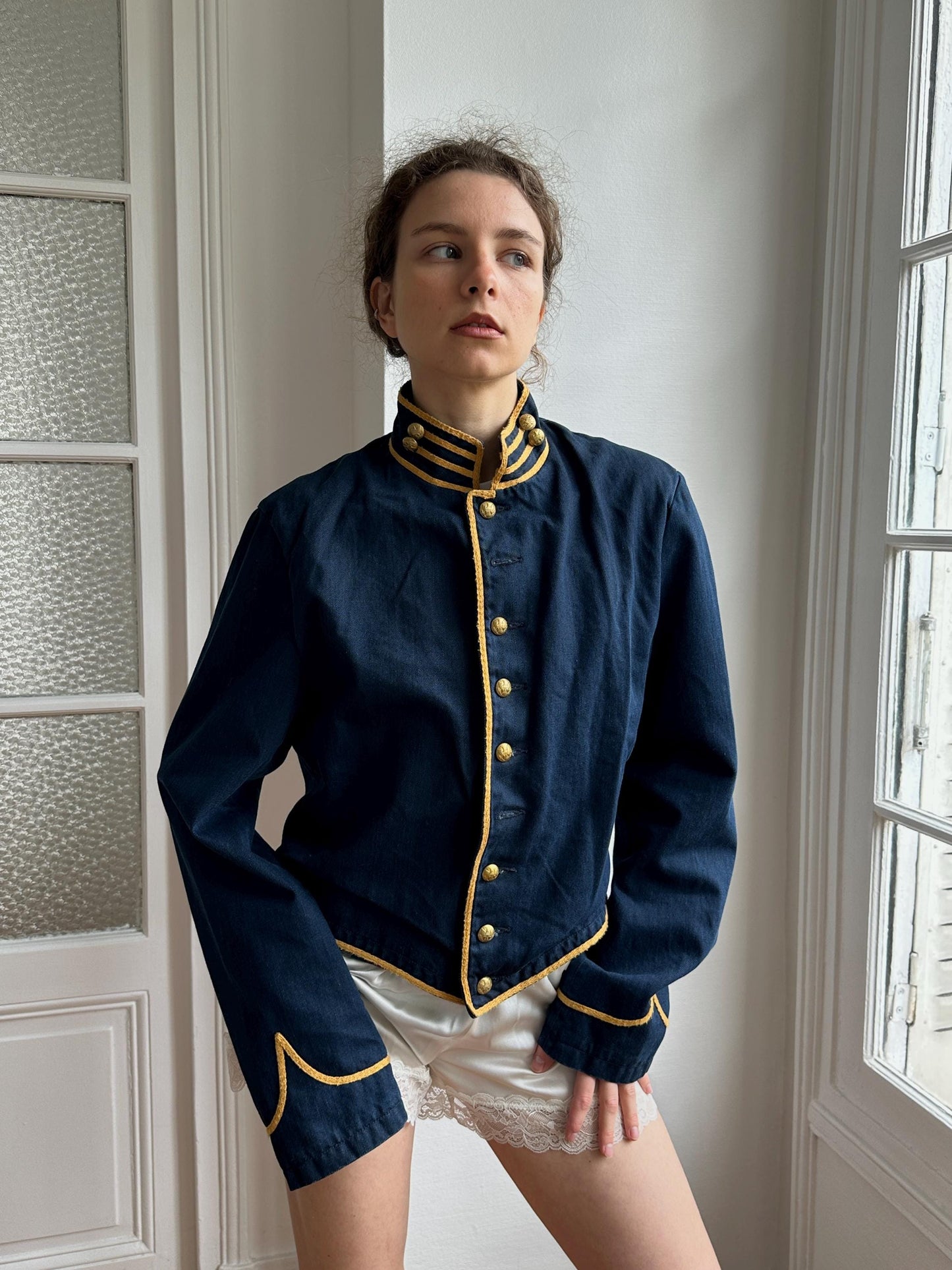 Denim & Supply Ralph Lauren Navy Military Band Jacket in Blue
